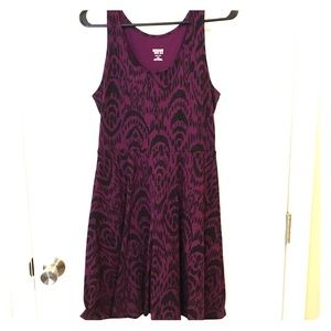 Purple and black cotton dress
